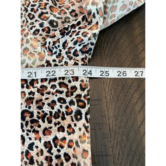 A Rare Bird Animal Print Shirt Size XXL Orange Aqua Blue Pearl Snap Rhinestones - Picture 4 of 6